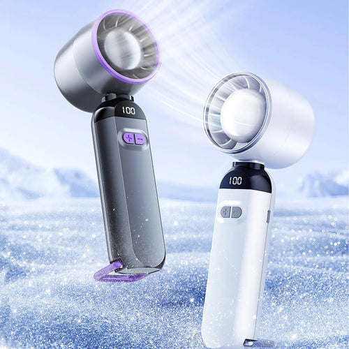 Portable Handheld Fan, USB Rechargeable Mini Turbo Fan, Handheld Cooling Fan, Adjustable Cooling Fan, Desk & Neck Fan Cooling Ice Fan, Portable Handheld Fans for Outdoor, Travel