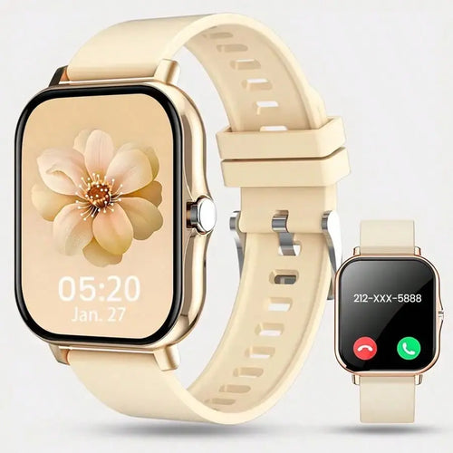 Smart Watch for Men & Women, 1.83" Touch Screen Bluetooth Watch with Notifications & Daily Activity Tracking, Comfortable Strap, Compatible with iPhone & Android - Color: Rose Gold